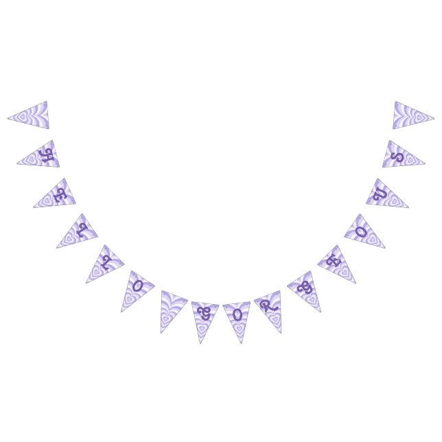 Retro Lila Heft Party Bunting Banner (Alle)