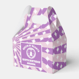 Retro Lila Herzkönigin Geburtstagsparty Geschenkschachtel