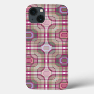 Retro lila karierter Groovy Case-Mate iPhone Hülle