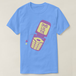 Retro Lila-Klapp-Handy T-Shirt
