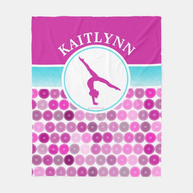 Retro lila Kreis-Gymnastik durch Golly Mädchen Fleecedecke (Vorderseite)