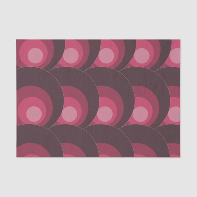Retro Lila Kreise Seidenpapier (Vorderseite)