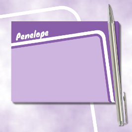 Retro Lila Lavendel Angled Arch Personalisiert Post-it Klebezettel