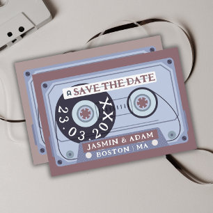 Retro Lila Lila Kassettenband Speichern Sie das Da Save The Date