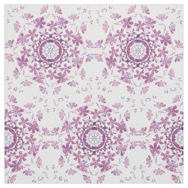 retro lila mit Blumenelement Stoff (Muster)