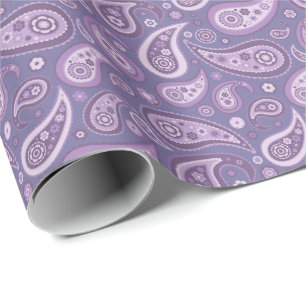 Retro lila Paisley-Muster Geschenkpapier