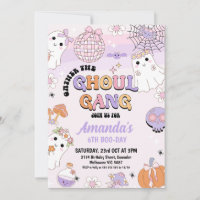 Retro Lila Pink Halloween Ghoul Gang Birthday