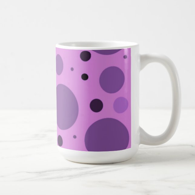 Retro Lila Punkte Tasse (Rechts)