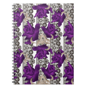 Retro, lila Rose Notizblock