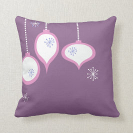 Retro lila Siebzigerjahre Weihnachtsthrow-Kissen Kissen