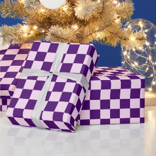Retro Lila Tartan Karo Weihnachten Geschenkpapier