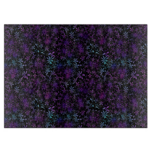 Retro Lila Türkis Floral Batik Schneidebrett