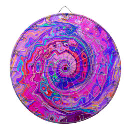 Retro Lila und Orange Abstrakt Groovy Swirl Dartscheibe
