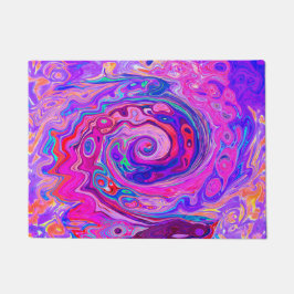 Retro Lila und Orange Abstrakt Groovy Swirl Fußmatte