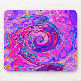 Retro Lila und Orange Abstrakt Groovy Swirl Mousepad
