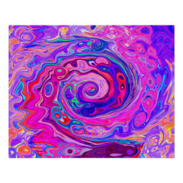 Retro Lila und Orange Abstrakt Groovy Swirl Poster