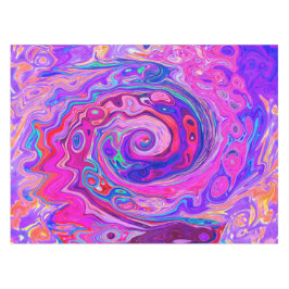 Retro Lila und Orange Abstrakt Groovy Swirl Tischdecke