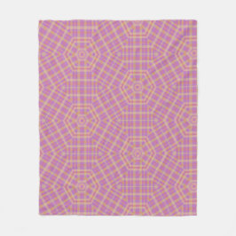 Retro Lila und Tan Kariert Fleecedecke