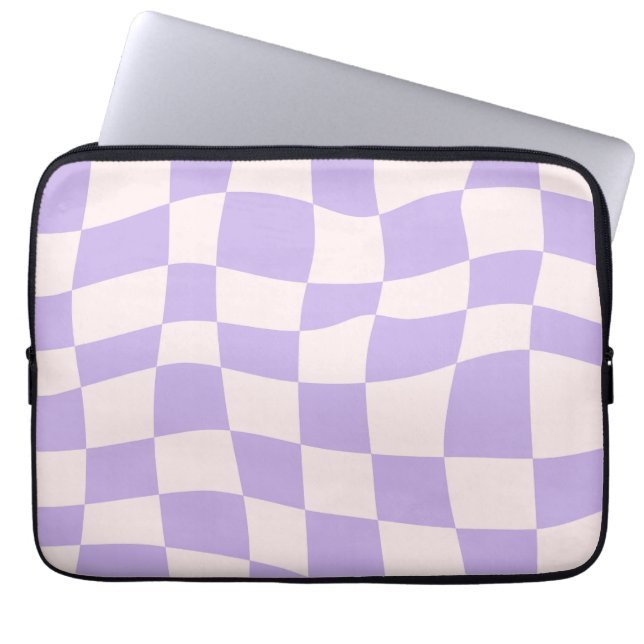 Retro Lila Wellenmuster Laptopschutzhülle (Vorderseite)