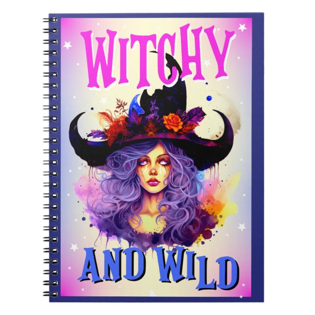 Retro Lila Witchy _ Halloween Notizblock (Vorderseite)