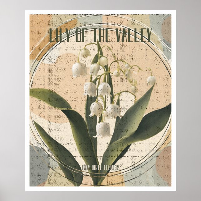 Retro Lily of the Valley Mai Geburtsmonat Blume Poster (Vorne)