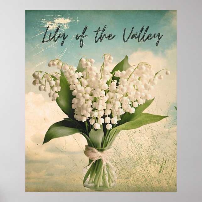 Retro Lily of the Valley Mai Geburtsmonat Blume Poster (Vorne)