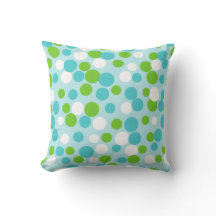 Retro Lime Aqua Dots Sommer-Wurfkissen