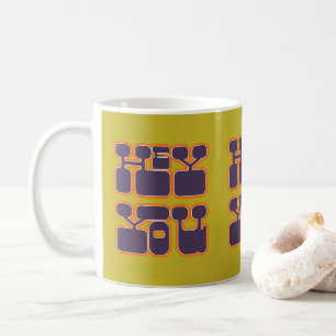 Retro Limettengrün Hey Du Kaffeetasse