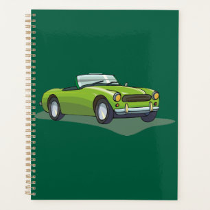 Retro Limettengrüner Cabrio-Sportwagen Planer