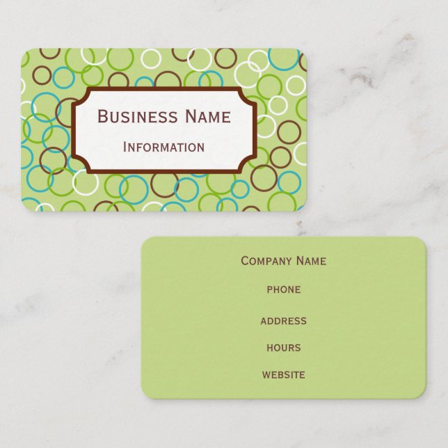 Retro Limon Circles Business Card Visitenkarte (Vorne/Hinten)