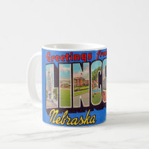 Retro Lincoln Nebraska Greeting Mug