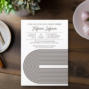 Retro Line Art Brautparty Party Champagne Farbe Einladung