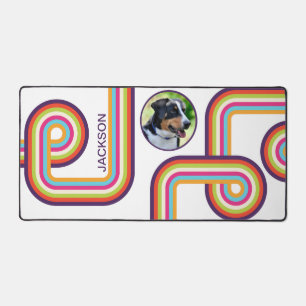 Retro Line Art Hund Foto Schreibtischunterlage