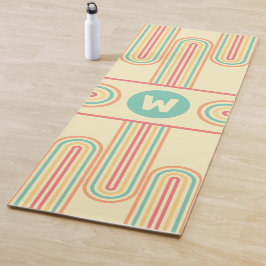Retro Line Art Monogram Yogamatte