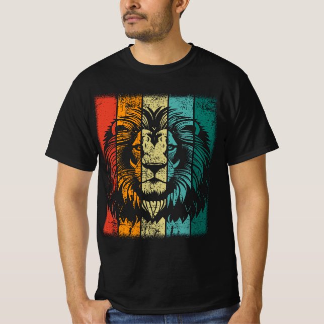 Retro Lion Face T-Shirt (Vorderseite)