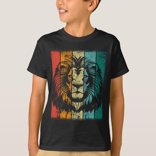 Retro Lion Face T-Shirt (Vorderseite)