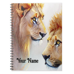 Retro Lion Prints - Klassische Naturlandschaft Notizblock