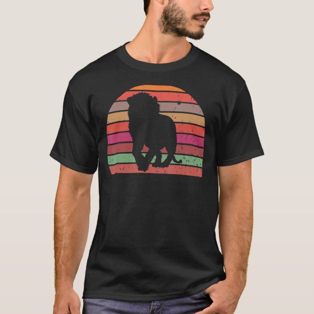 Retro Lion Vintag Lion Silhouette Safari T-Shirt (Vorderseite)