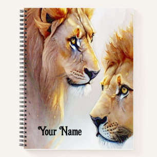 Retro Lions Kunst, Dichtung und Musik Notizbuch