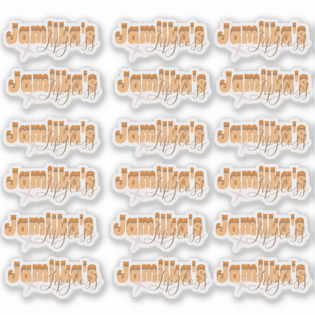 Retro Lipgloss Lip Imprint Logo Business Sticker (Vorderseite)