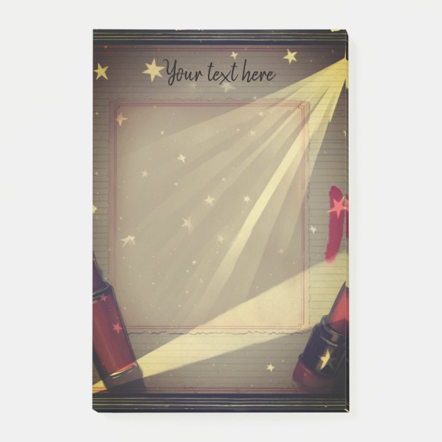 Retro-Lipstick Post-it Klebezettel (Vorderseite)