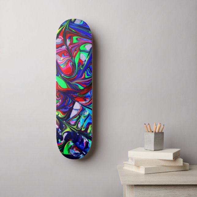 Retro Liquid Skateboard (Wandkunst)