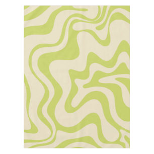 Retro Liquid Swirl Abstrakt leicht Limon beige Tischdecke
