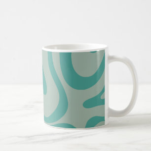 Retro Liquid Swirl Abstraktes Muster Aquamarin Kaffeetasse