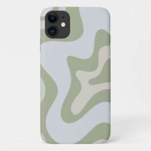 Retro Liquid Swirl Abstraktes Muster in Sage Green Case-Mate iPhone Hülle