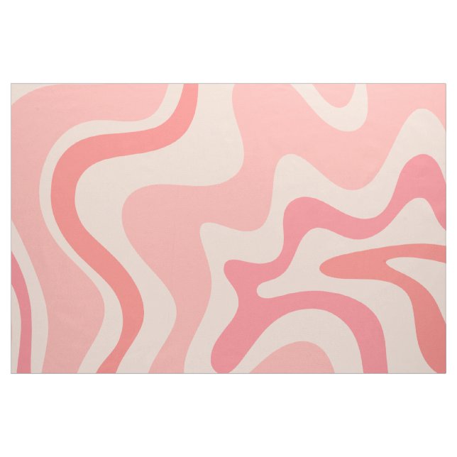 Retro Liquid Swirl Abstraktes Muster Pink Blush Stoff (Fat Quarter (45,7 x 55,9 cm))