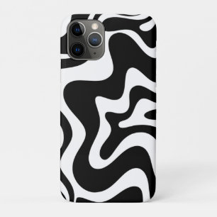 Retro Liquid Swirl Abstraktes Muster Schwarz & Wei Case-Mate iPhone Hülle