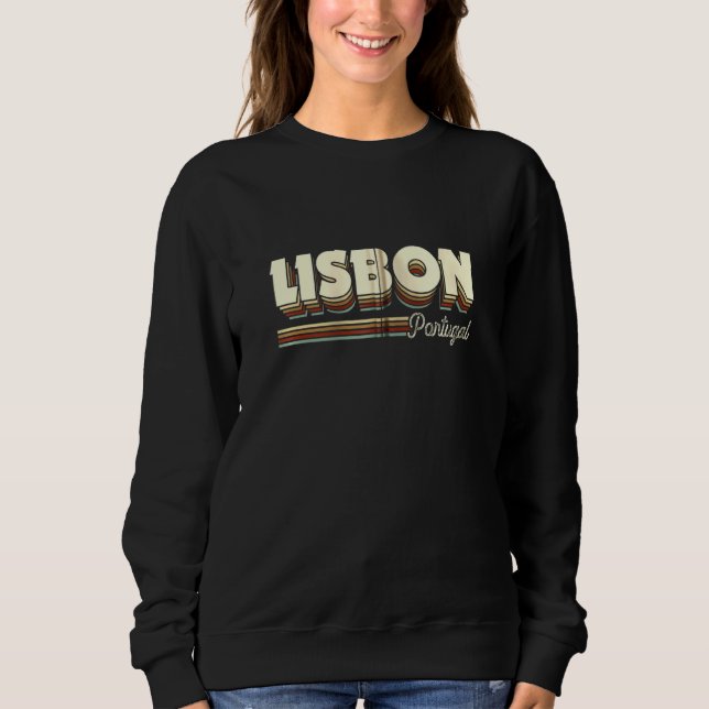 Retro Lissabon Portugal und Souvenirs Männer Fraue Sweatshirt (Vorderseite)