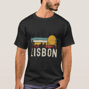 Retro Lissabon Sunset Skyline Landschaft Lissabon T-Shirt