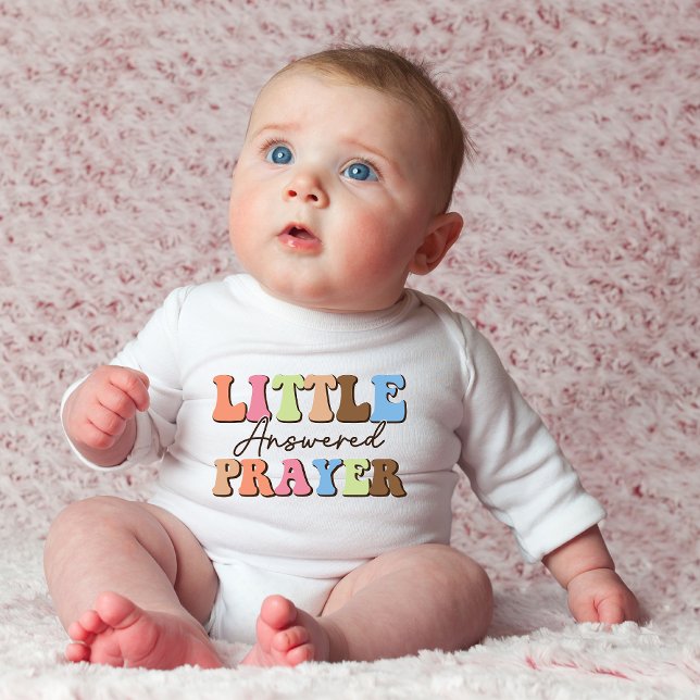 Retro Little Answered Gebet Baby Bodysuit Baby Strampler (Von Creator hochgeladen)